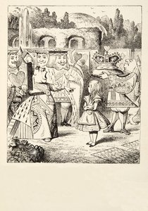 लेविस कैरोल (1832 - 98) द्वारा एलिस एडवेंचर्स इन वंडरलैंड के सिर के साथ, 1891 में प्रकाशित हुआ द्वारा जॉन टेनिएल